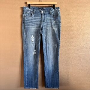 Kut from the Kloth Women's Blue Distressed Straight Jeans Size 8